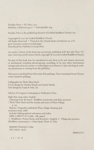 Chanting from the Heart: Buddhist Ceremonies and Daily Practices