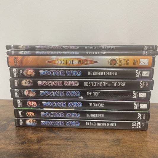 Doctor Who Lot of 9 DVDs, BBC, 13 Discs Total, Tom Baker, Jon Pertwee +, EX