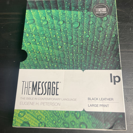 The Message Large Print Black Genuine Leather Bible Like New