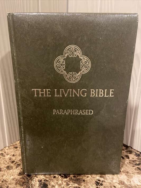 Tyndall 1972 The Living Bible Paraphrased Green Padded Hardcover Clean